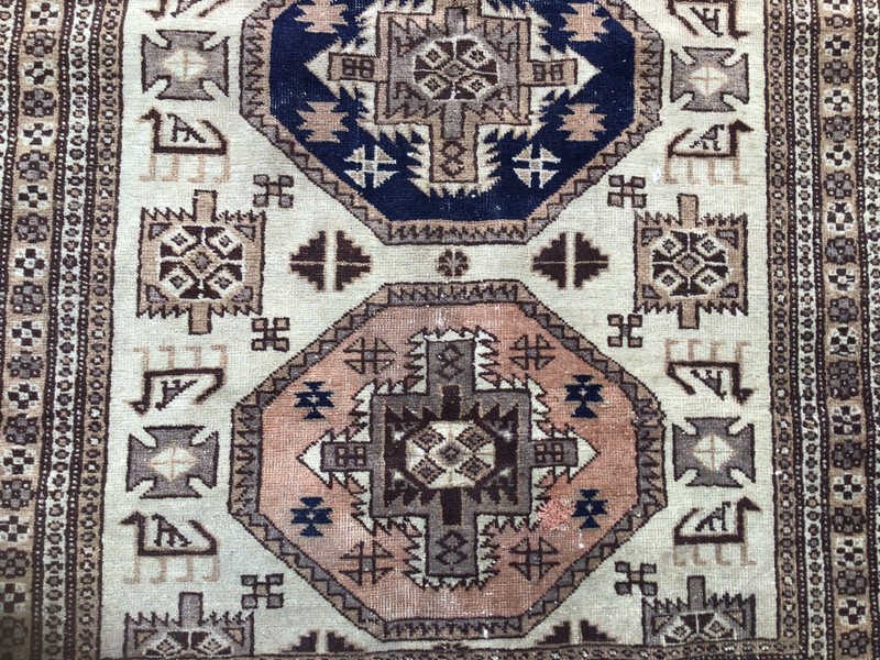 Vintage Oriental Area Rug 3’9”X 5’7” Genuine Hand Woven Tribal Not Seen Much Use gallery