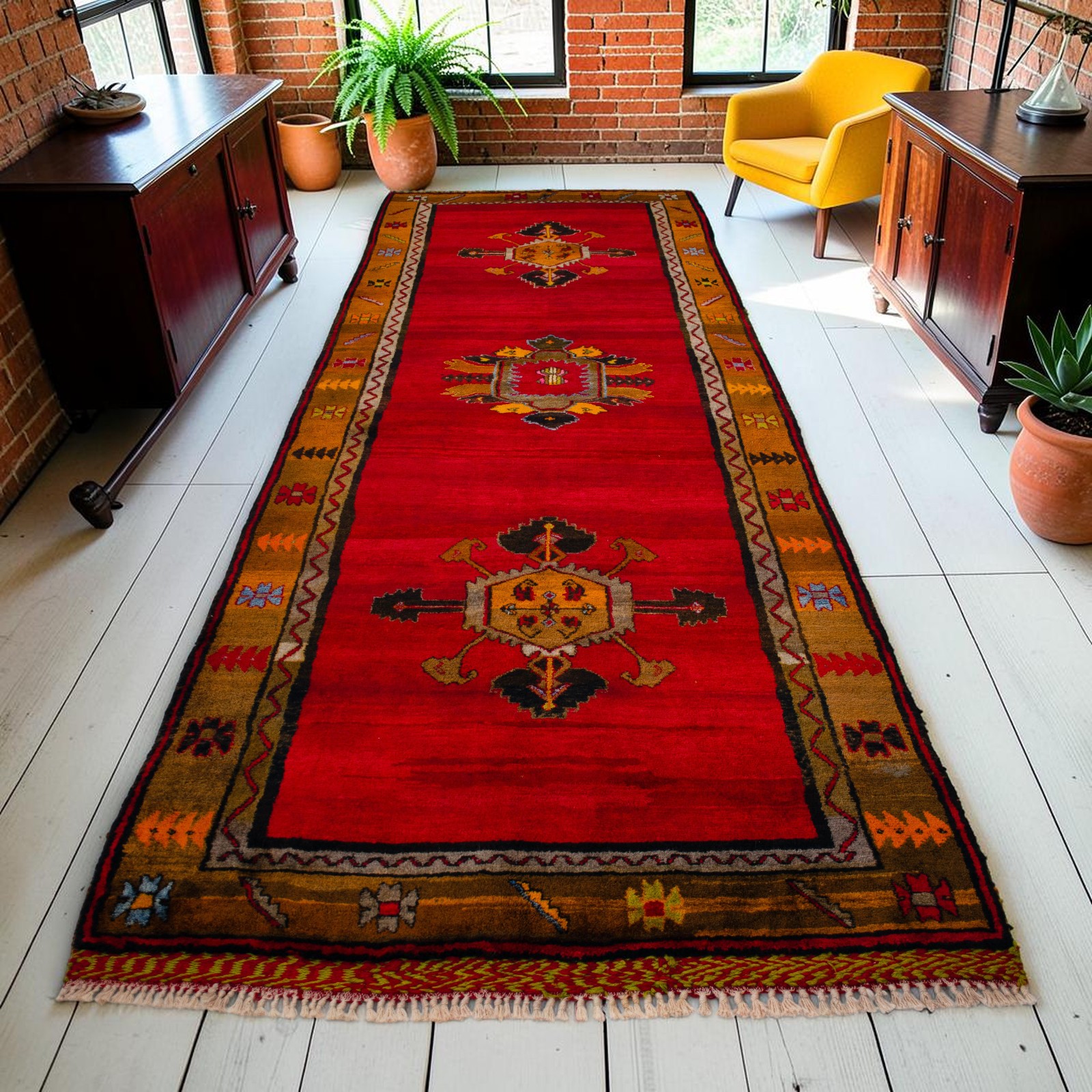 5x13 Runner Turkish Hand Knotted Rug for Living Room Large Runner Kitchen Decor gallery