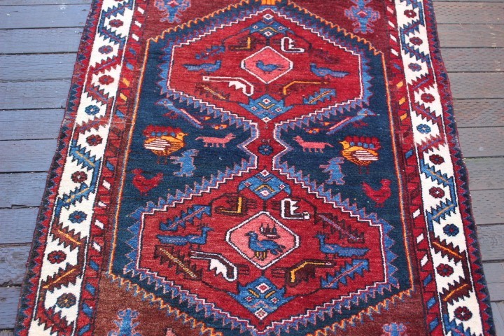Vintage – Handwoven 1910-1930 Nahavand 3 3ft x 4ft7inch Nice antique Collector gallery