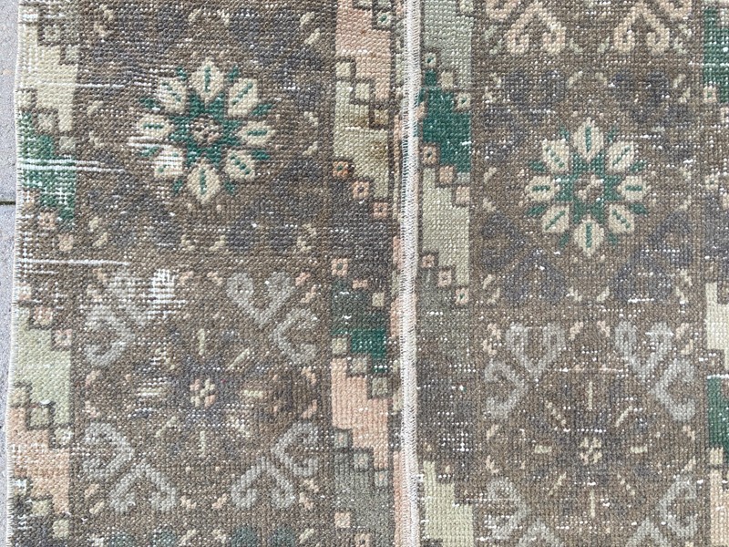 Vintage Turkish Patchwork Runner, 2.2 x 12.6 ft, Antique Oushak Hallway Carpet gallery