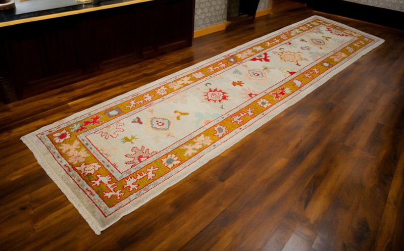 Handmade Turkish Oushak Runner Authentic Wool Rug Made in Oushak - 2'11" x 11'9" gallery