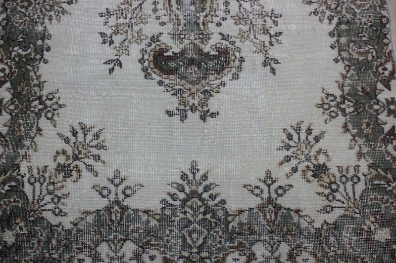 Traditional Medallion Design Carpet Anatolian Vintage Handmade Wool Rug 4x7 ft gallery