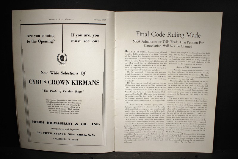 Very Nice 1935 35 Page Oriental Rug Magazine gallery