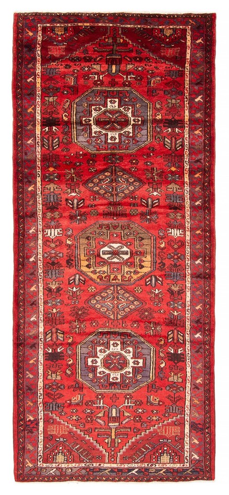 Vintage Hand-knotted Runner Rug 3'8" x 9'2" Traditional Oriental Wool Carpet