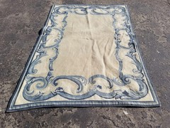Antique French Aubusson Style Needlepoint Wool Multicolor Rug Carpet 3.9×2.7ft