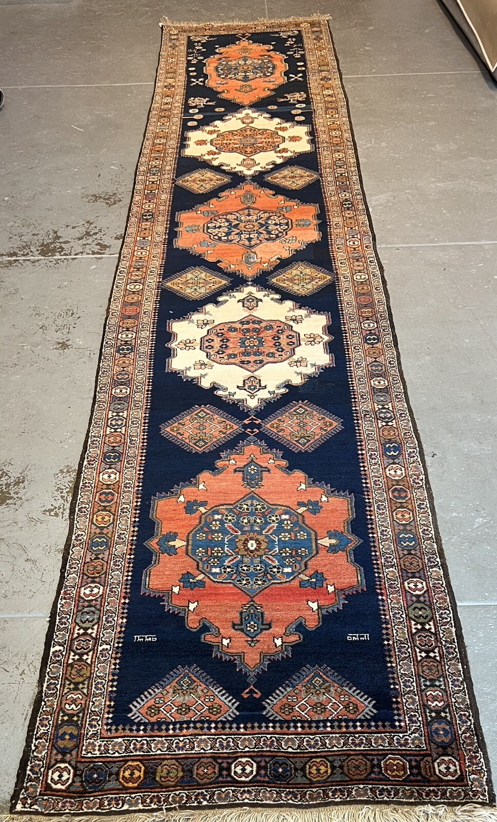 VINTAGE ANTIQUE TRIBAL BIJAR Rug 3.5x17 Ft Professionally Washed 100% Wool gallery