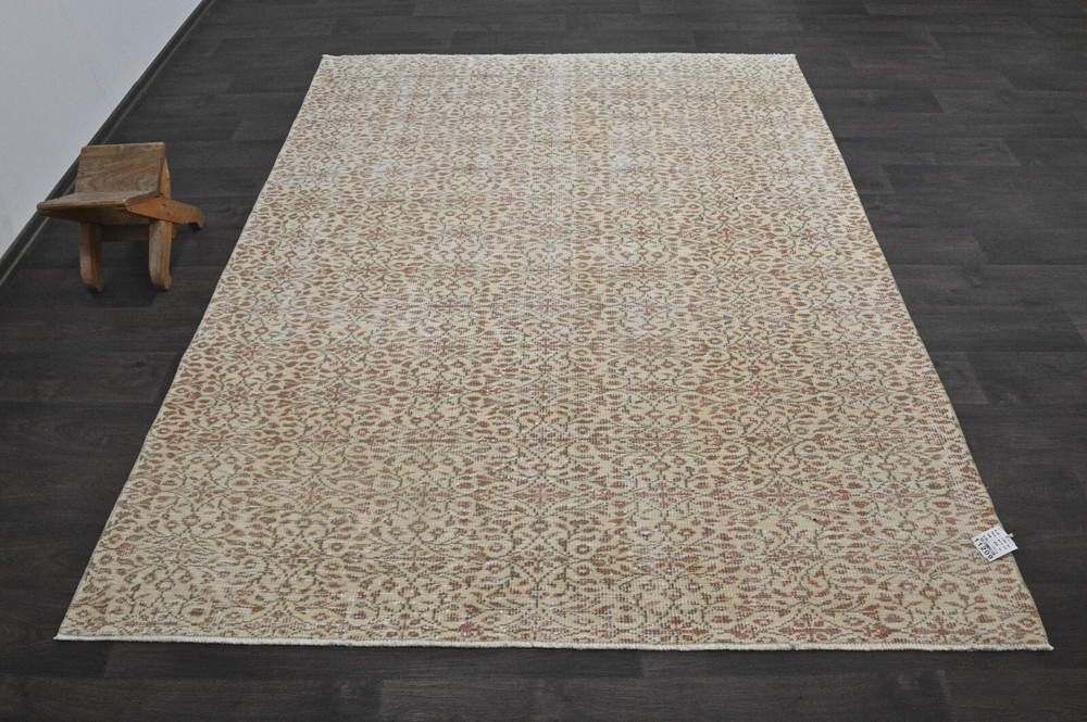 Oushak Turkish Vintage Rug 6x8 Kilim Rug Anatolian Handmade Boho Decor BEIGE
