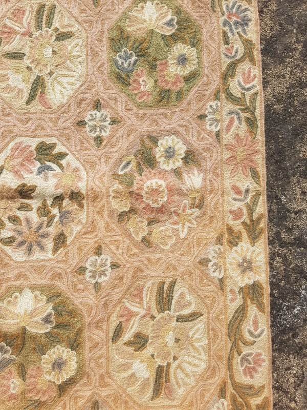 Vintage Hand Woven Traditional Kashmiri Floral Multicolor Kilim Rug 90x58 cm gallery