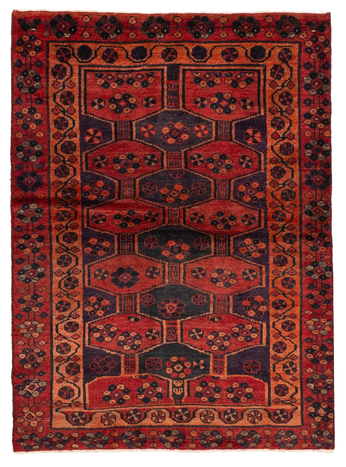 Traditional Vintage Hand-Knotted Area Rug 4'1" x 5'7" Oriental Wool Carpet gallery
