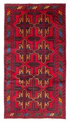 Vintage Oriental Hand-Knotted Carpet 3’5″ x 6’4″ Traditional Wool Area Rug