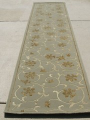Vintage Hand Woven Momeni Silk and Wool Oriental Rug Runner Arabesque 30×147″