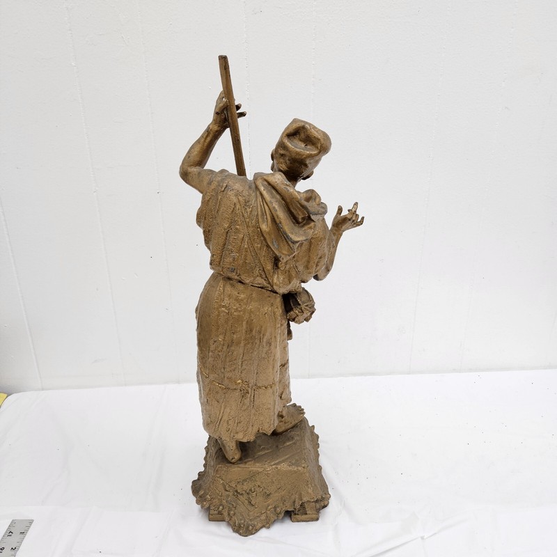 North African Large Spelter Figure Arab Bedouin Mandolin Musical Sculpture Large gallery