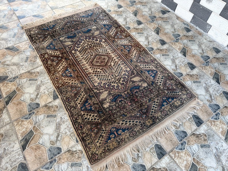 1970s Geometric Turkish Vintage Runner Handmade Wool Anatolian Tribal Rug 4×6 ft gallery