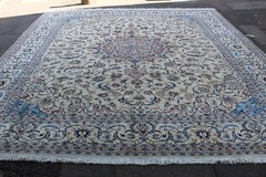 Fine Vintage Hand Made Traditional Oriental Wool White Large Carpet 410x306cm