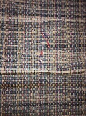 VTG HAND LOOMED DENIM RAG FLOOR RUG BLUE FARMHOUSE 1970s 26 X 64″ RUG 5 GUC