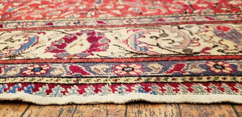 Beautiful 1940-1950s Vintage Pomegranate Dye Wool Pile Kayseri Rug 7x10ft gallery