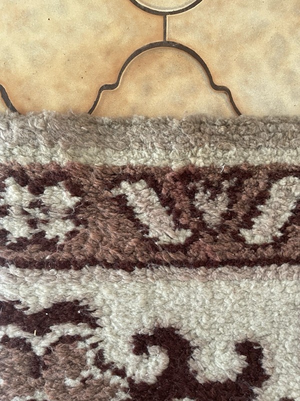 Vintage Retro Large Hand Knotted? Wool? Rug 175x92cm Well Used (26dr gallery