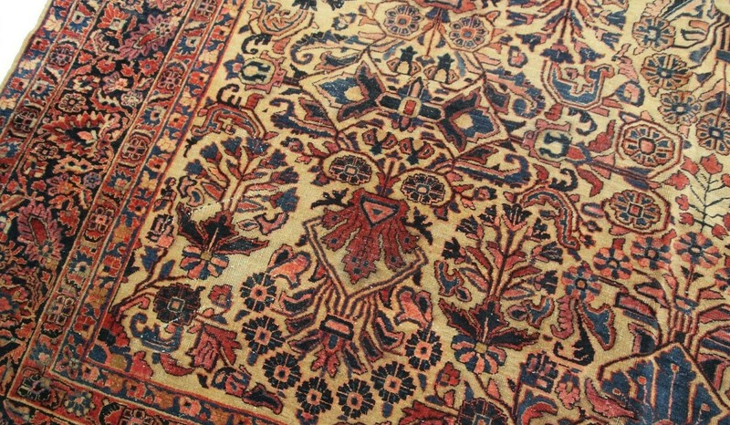 9x12 Estate Antique Handmade Traditional Wool Rug Gold 274cm x 365cm c.1890 gallery