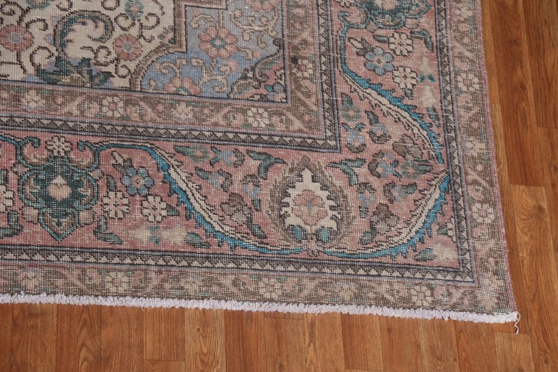 Semi-Antique Floral Traditional Oriental 10x12 Area Rug Evenly Low Pile Handmade gallery