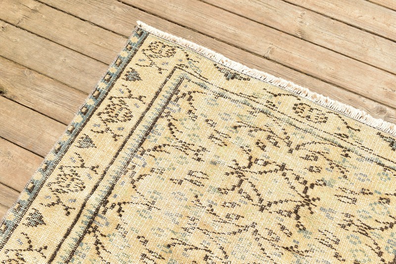 Turkish Rug 36''x78'' Oushak Tribal Rug Runner Vintage Hallway Yellow 3x6 Rug gallery