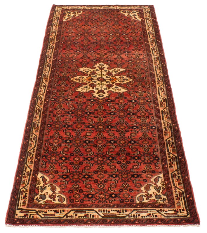 3'10" x 9'10" Vintage Hand-knotted Runner Rug Traditional Oriental Wool Carpet gallery