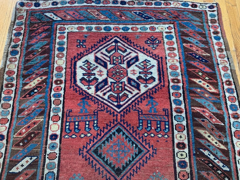 Antique Caucasian Runner 3'7" x 10' Hand-Knotted Wool Tribal Oriental Rug gallery