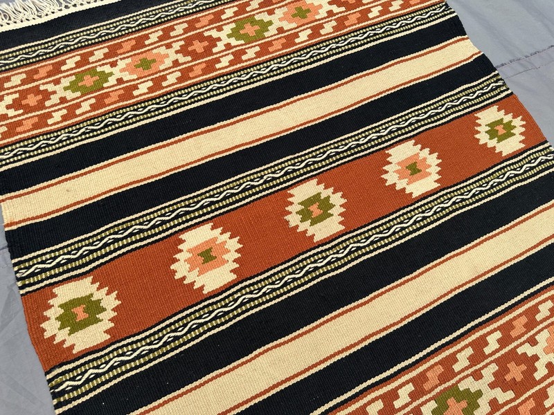 2'4x4'6 ft Hand-Woven Turkish Kilim Rug Boho Geometric Accent Rug, Moss Rug gallery