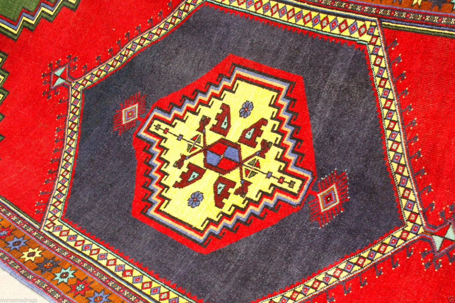Large Cr1900-1939s Antique Multi-Colored Wool Pile Area Rug Turkey 5’2”x 9’3” gallery