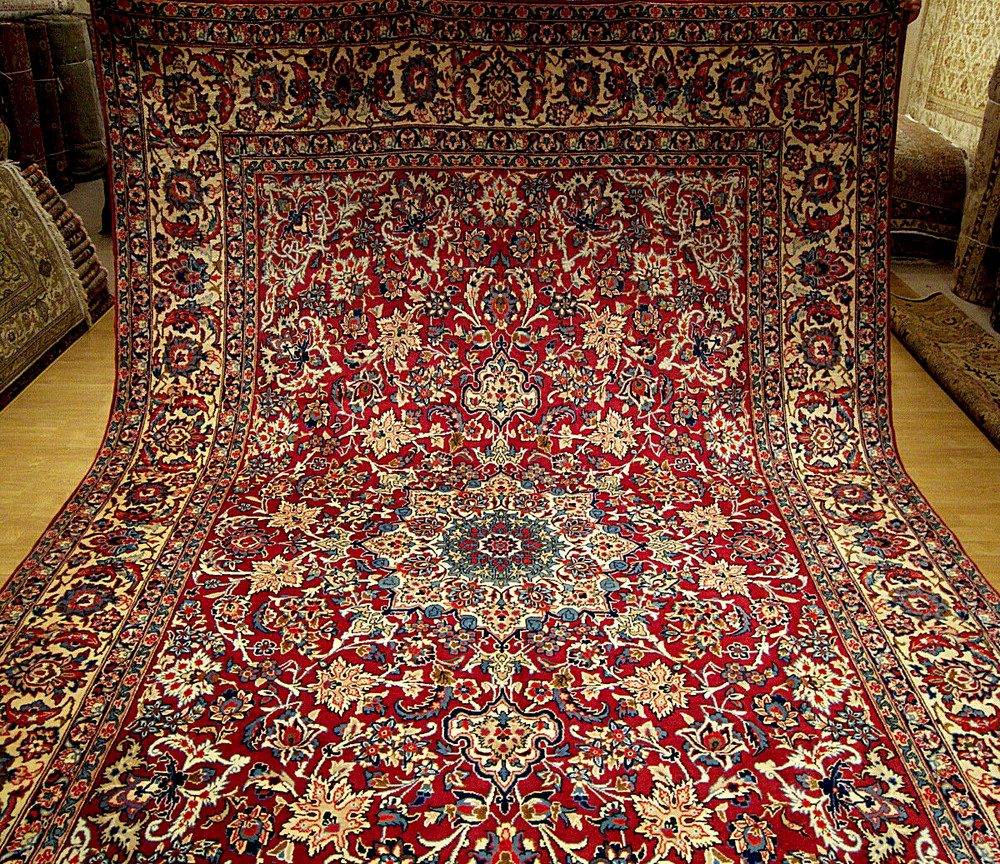 9.7 x 12.8 HAND KNOTTED High Quality Antique SIGNED Rug_Natural DYED SOFT WOOL
