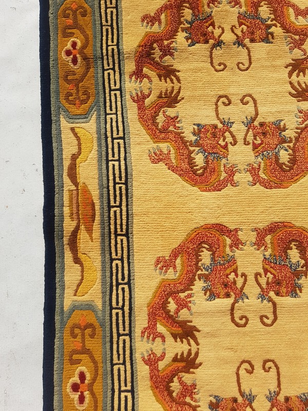 Vintage Handmade Chinese Peking Dragon Style Wool Rug 166x90 cm gallery