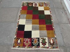 Vintage Traditional Hand Made Rugs Oriental Brown Wool Gabbeh Rug 152x96cm