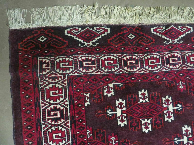 7' X 10' Antique Handmade Yamud Turkoman Wool Rug Excellent gallery