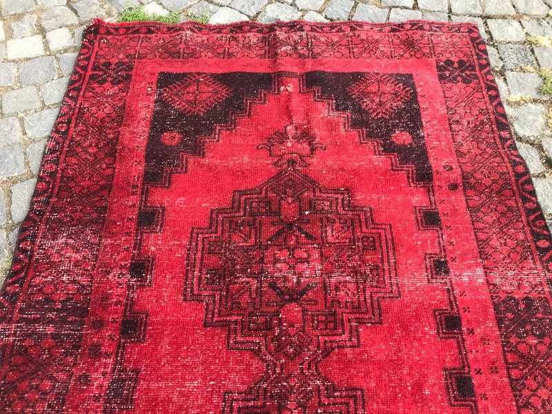 Bohemian Area Rug Handmade Wool Rug Turkish Vintage Traditional Rug 3,8 x 6,6 ft gallery