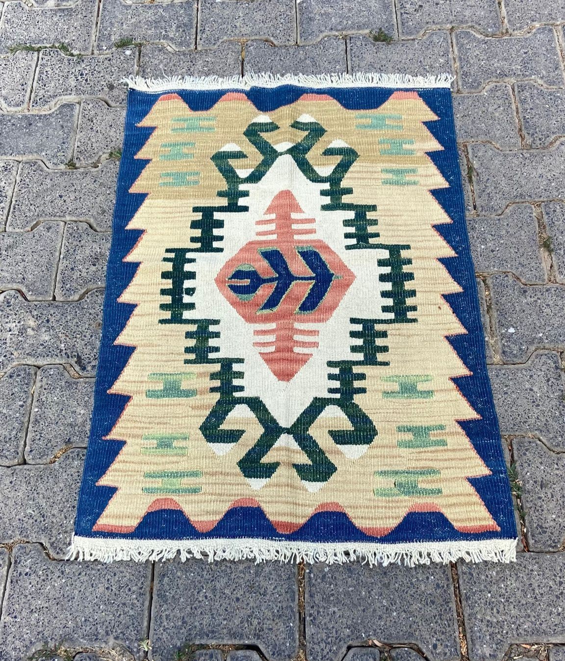 Small Decorative Kilim Rug, 2x3 ft Vintage Rug, Traditional Handmade Kelim Rug gallery