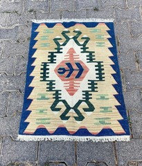 Small Decorative Kilim Rug, 2×3 ft Vintage Rug, Traditional Handmade Kelim Rug