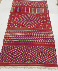 Vintage Traditional Handcrafted Tunisian Kilim Rug for Home Décor 388×223 cm
