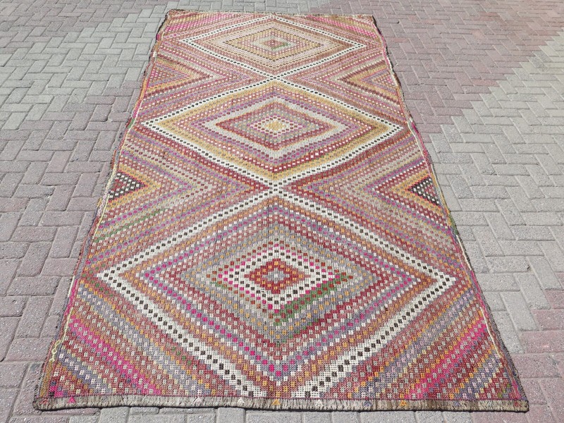 Wool Rugs, Vintage Rug, Area Rug, Turkish Kilim Embroidery Rug 6,08ft X 11,75ft gallery