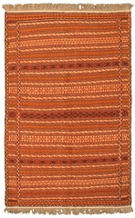 Vintage Hand Woven Area Rug 3’2″ x 4’10” Traditional Wool Oriental Carpet