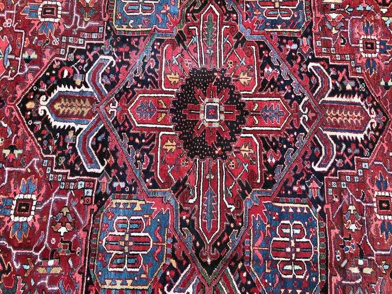 An Antique Decorative 10' x 13'- Herize Rug gallery