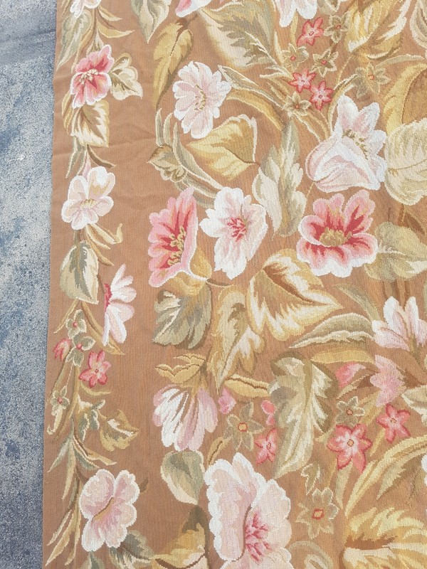 Vintage French Floral Needlepoint Handmade Multicolor Rug Wool Carpet 257x162 cm gallery