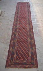 2×13 Ft Antique Handmade Afghan Moshvani Hallway Runner Persian Wool Tribal Rug