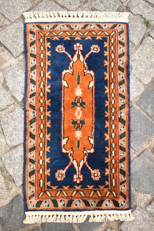Vintage Small Rug 12'' x 22'' Fine Quality Pakistan Panel Carpet Wall Rug gallery