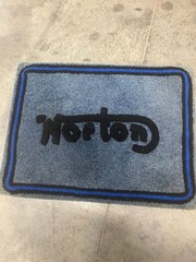 Norton Logo Throw Rug 26″ x 35″ circa 1980’s by RK Stratman Great Collectable