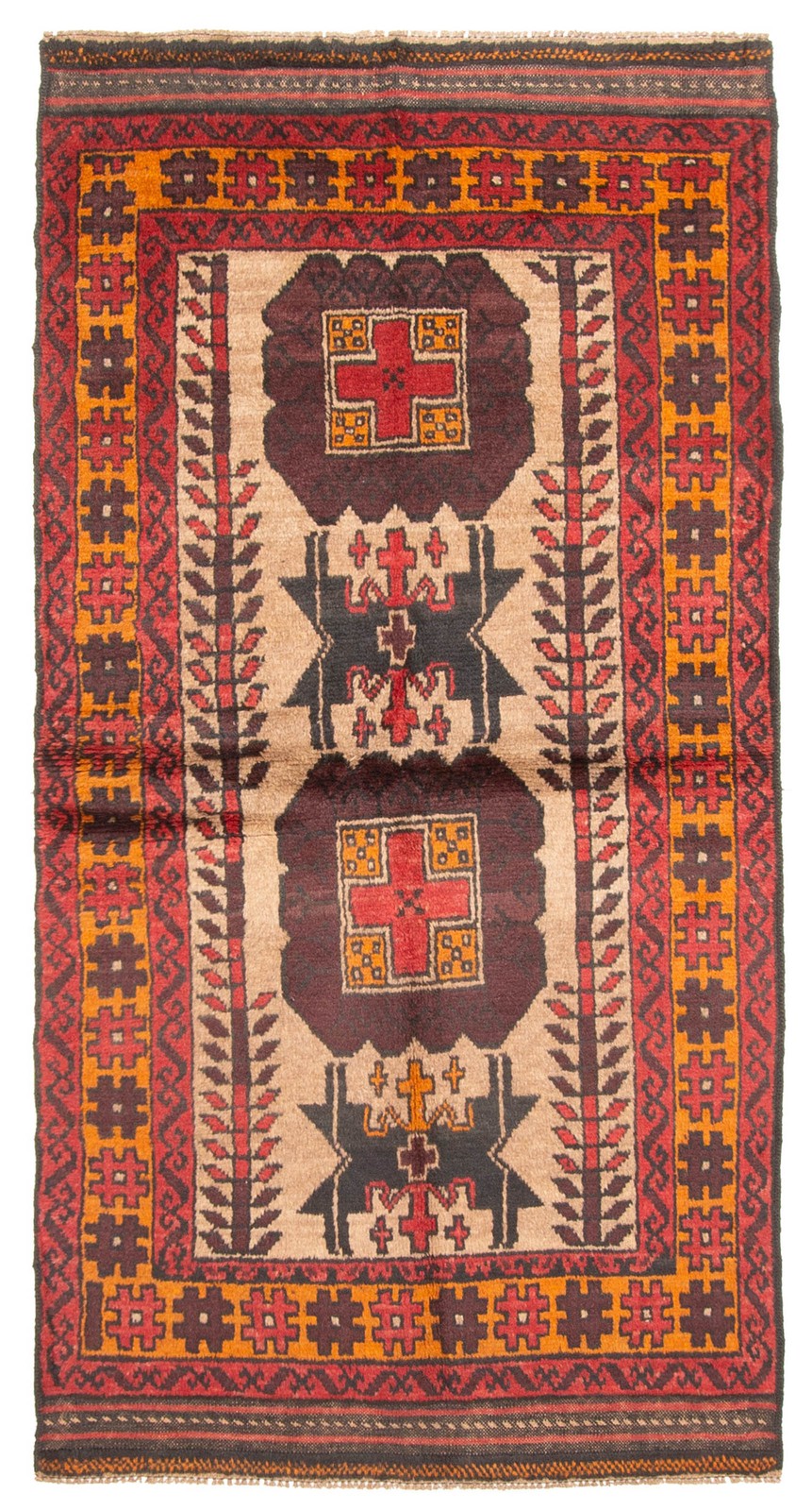Vintage Geometric Area Rug 3'5" x 6'7" Traditional Hand-Knotted Wool Carpet gallery