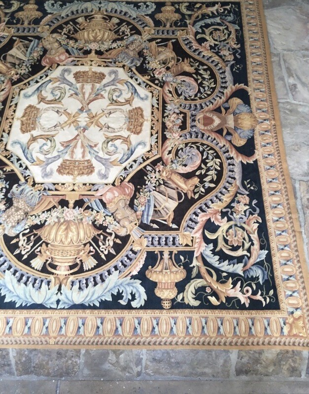 Vintage Original French Aubusson Rug gallery