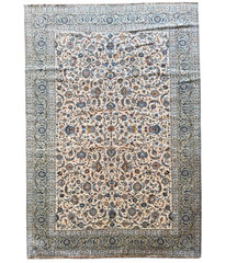 SIGNED FINE LARGE KESHAN CARPET HAND MADE EASTERN WOOL RUG 15’8″ X 10’6″ CLEAN