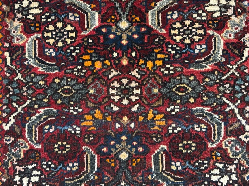 Antique Vintage Malayer Wool Rug 3x4 Red Geometric Tribal Hand Knotted Oriental gallery