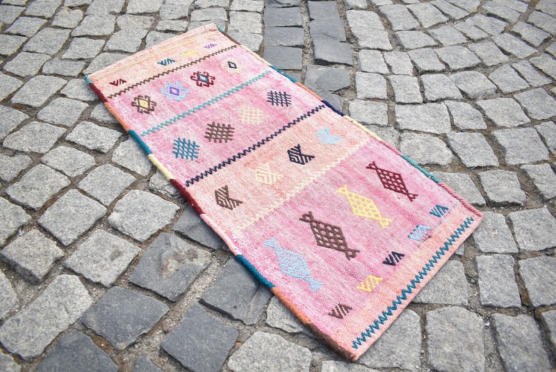 Kilim Pillow 1'4 x 2'9 ft.Vintage Anatolian Nomadic Cicim Kilim Pillow Original gallery