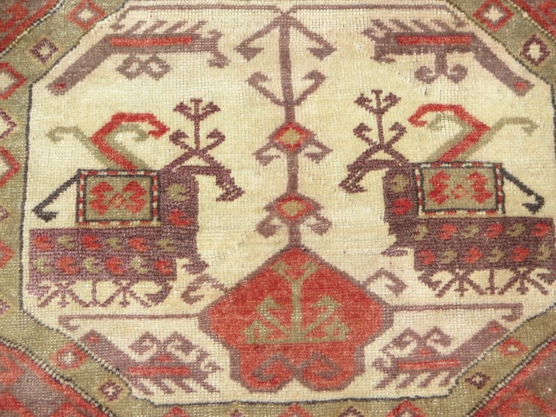 Vintage Turkish Carpet, Bedroom Rugs, Handmade Wool Modern Teppiche Tapi 41"x55" gallery