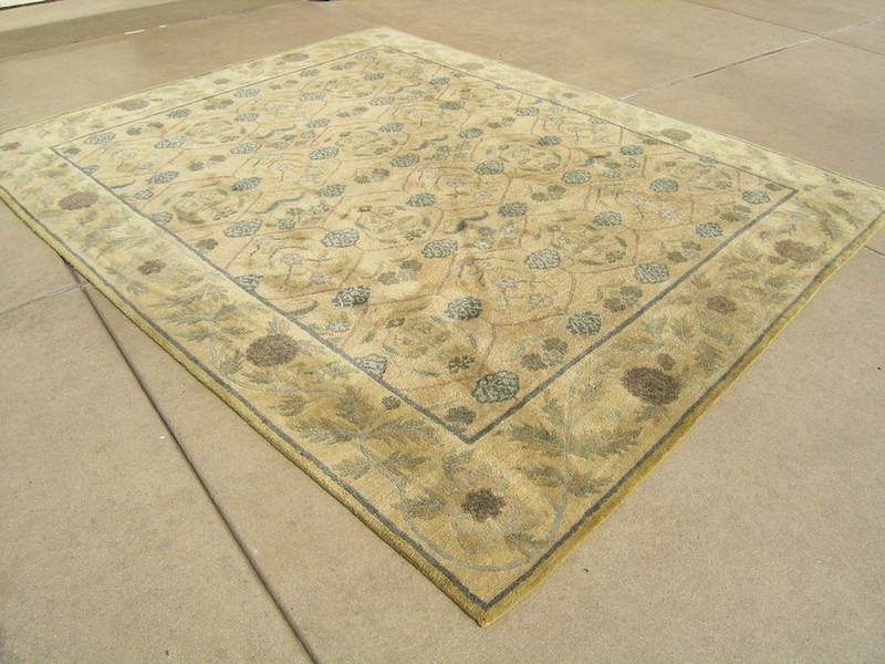Lovely Vintage Tibetan Arts and Crafts Voysey Design Oriental Rug Carpet 96x118" gallery